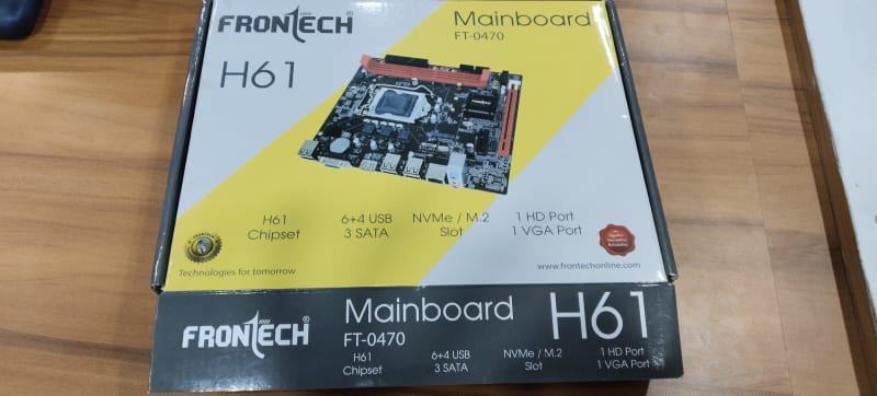 Frontech FT-0470 Mainboard H61 Chipset front box view