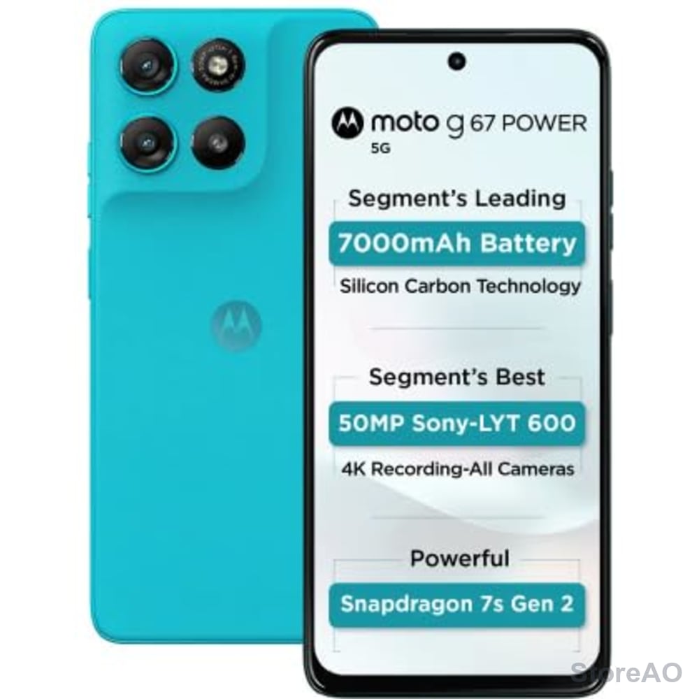 Motorola smartphones 30w Blue 7000 mah 3.5 mm G67 Power (Pantone