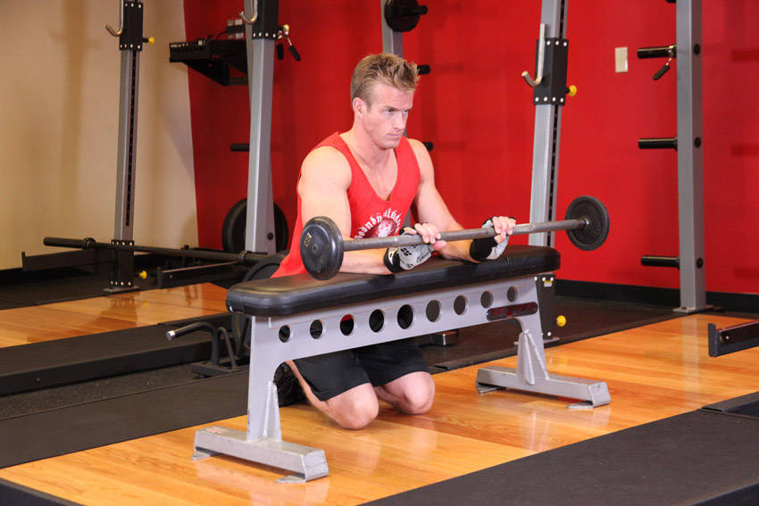 Palms-Down Wrist Curl Over A Bench