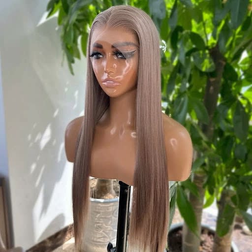 24 inches frontal nude brown bone straight