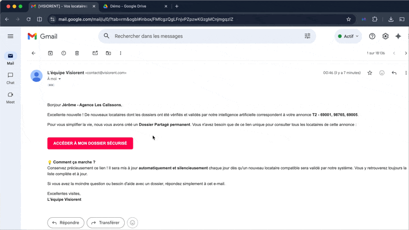 Livraison automatique du dossier certifié GLI