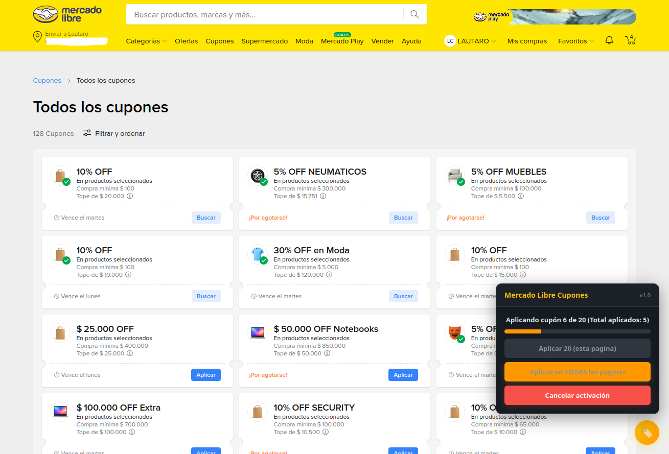 Mercado Libre Cupones