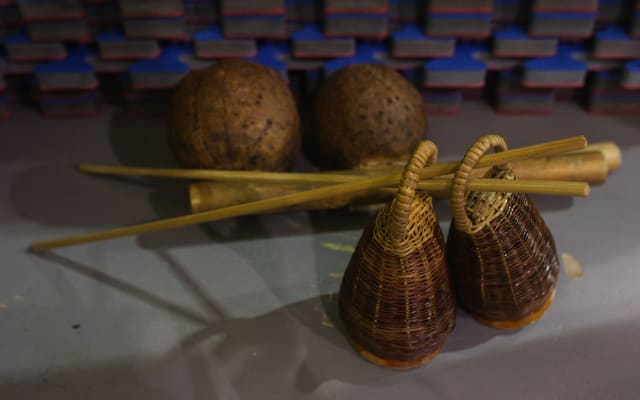 Berimbau gourds and caxixi rattles