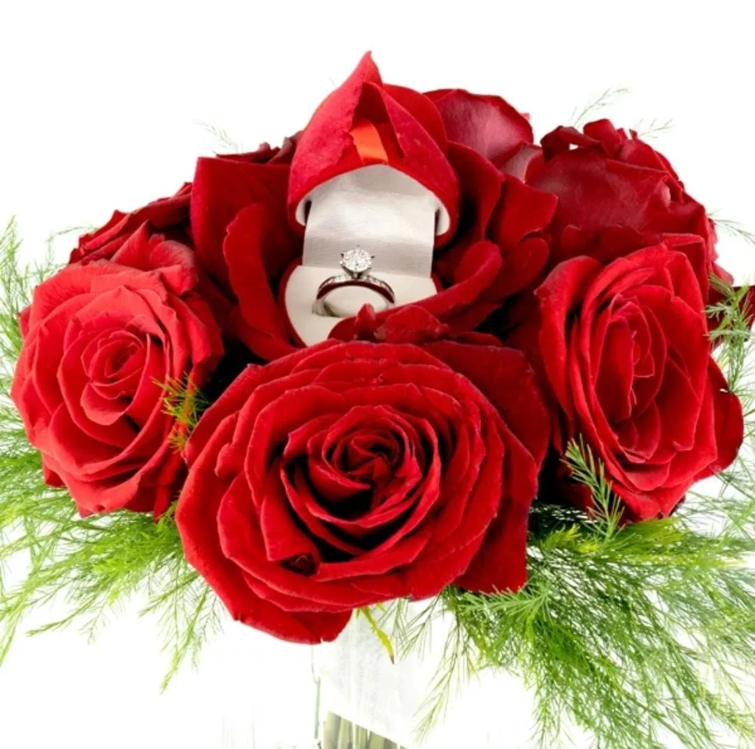 Engagement Ring Box with Roses