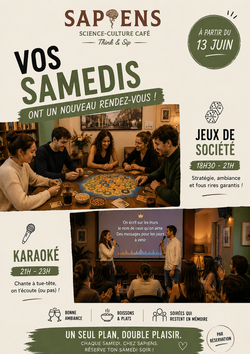 Les Samedis Soir de Sapiens: Jeux de Société et Karaoké
