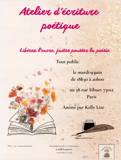 Atelier d’écriture poétique par Kelly Lise