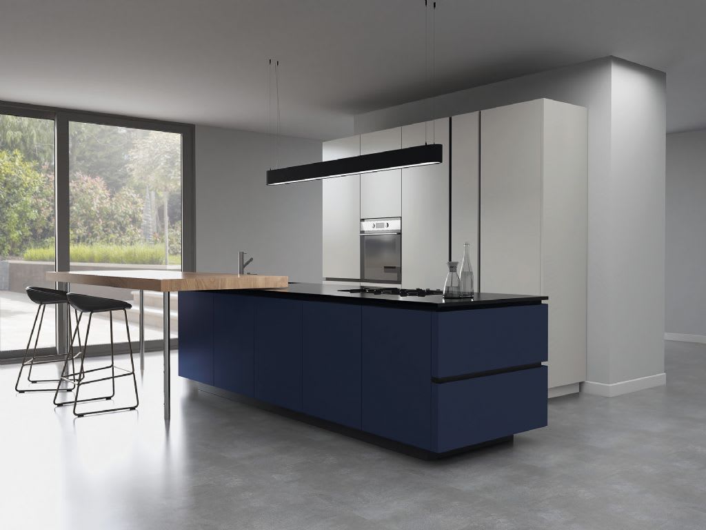 Economique Tribeca Kitchen Superior Matt Marine Blue and Porcelain