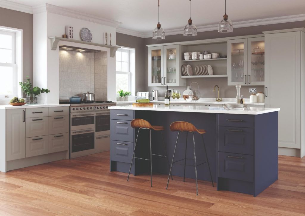 Elite Made To Measure Kitchen Chatham Light Grey Marine Blue