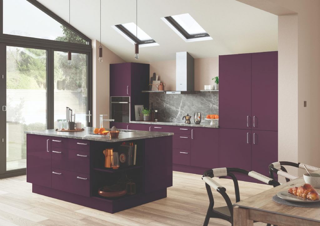 Elite Made To Measure Kitchen Cutler Gloss-Aubergine
