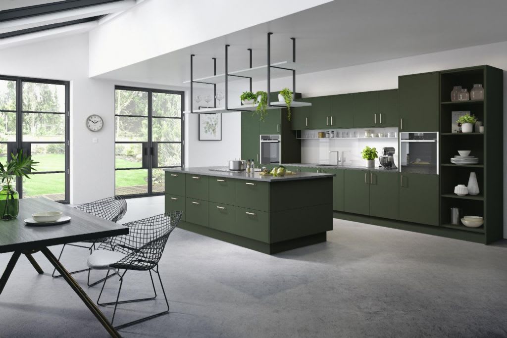 Elite Made To Measure Kitchen Cutler Superior Matt Heritage Green
