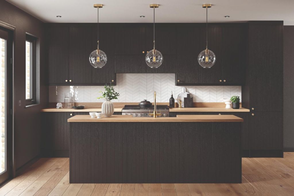 Elite Made To Measure Kitchen Grooved Lena Legno Black