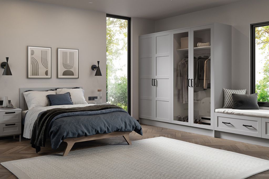 Five Piece Dylan Bedroom Matt Light Grey