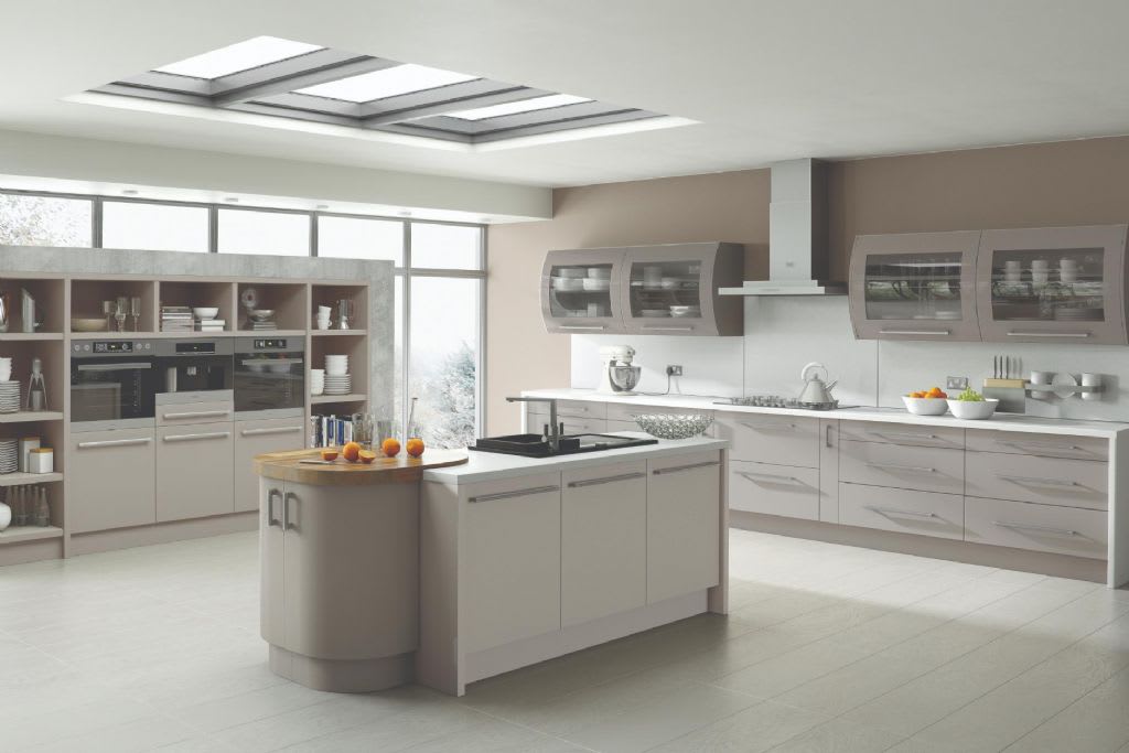 Saturn High Gloss Kitchen Duleek Kashmir Stone Grey