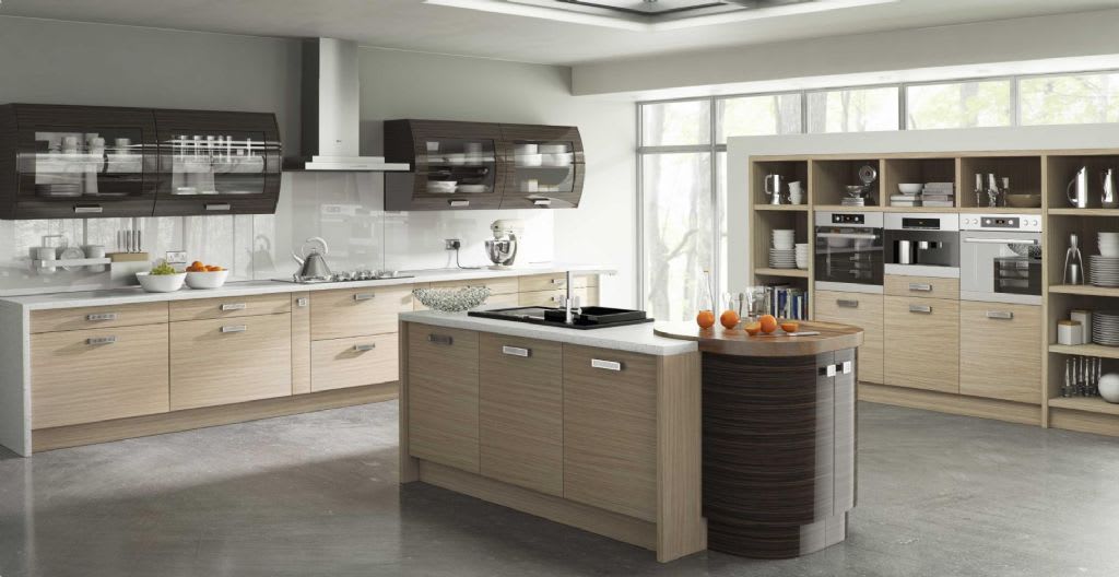 Saturn High Gloss Kitchen Duleek Troscan Oak Gloss Ebony