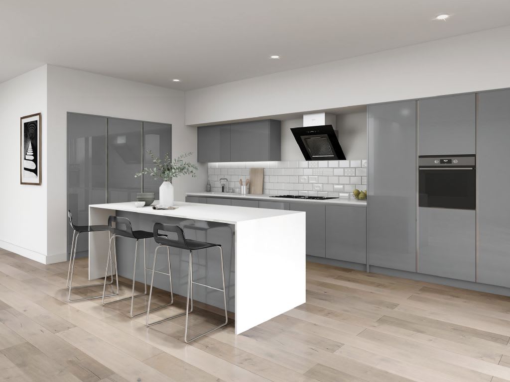 Sorrento Acrylic Phoenix Kitchen Gloss Dust Grey