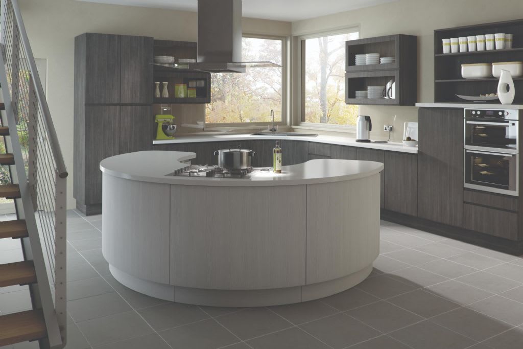 Treviso Handle-less Kitchen Gallo Avola Grey Avola White