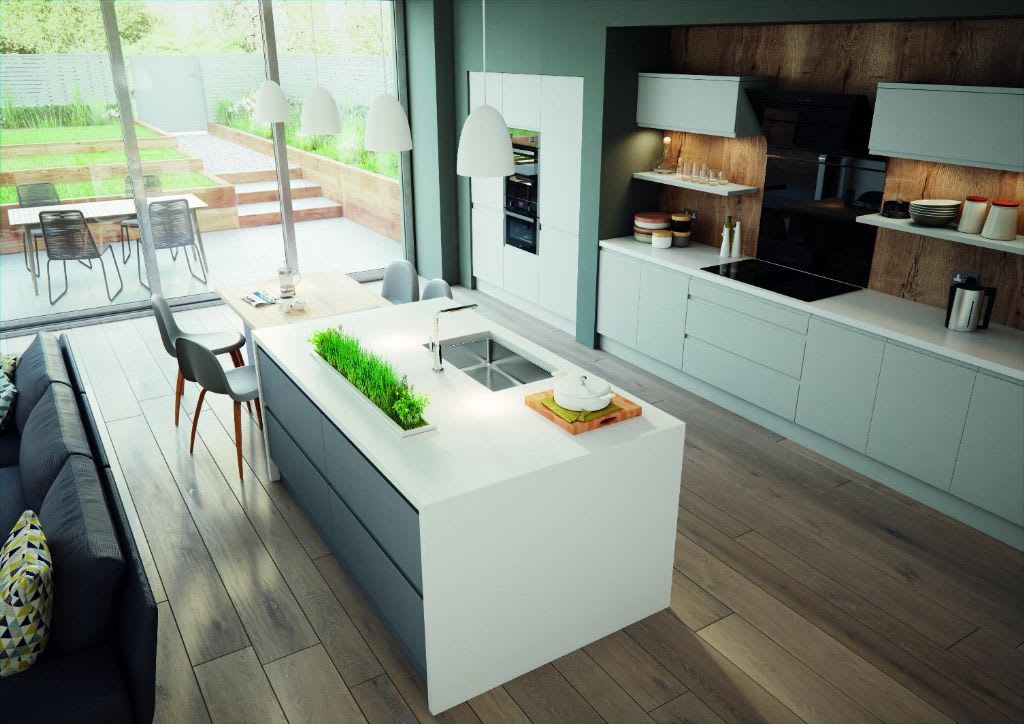 Unus Kitchen light grey and dust grey