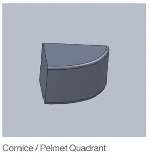 Ancona Dust Grey - Cornice Pelmet Quadrant