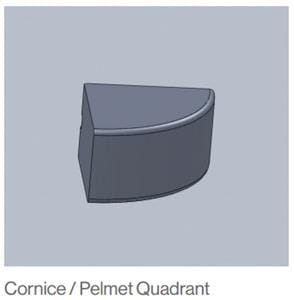 Bari Gloss Light Grey - Cornice Pelmet Quadrant