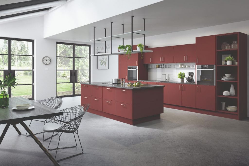 elite made to measure kitchen cutler superior matt tuscan red