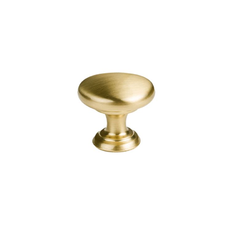 Round Brushed Satin Brass Knob