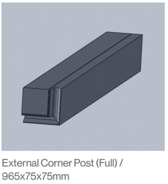 Temi Graphite - External Corner Post (Full)