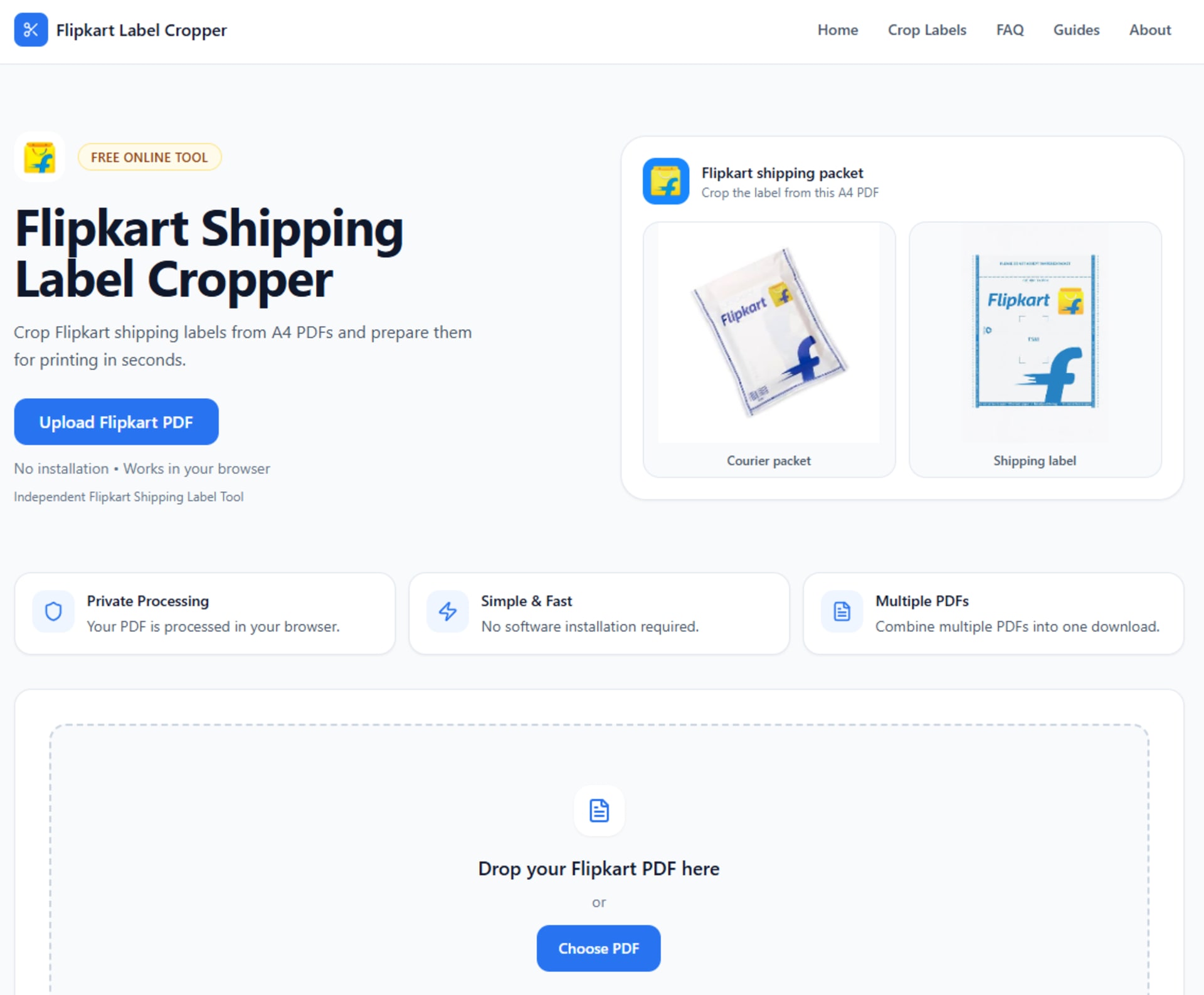 Flipkart Label Cropper, shipping label