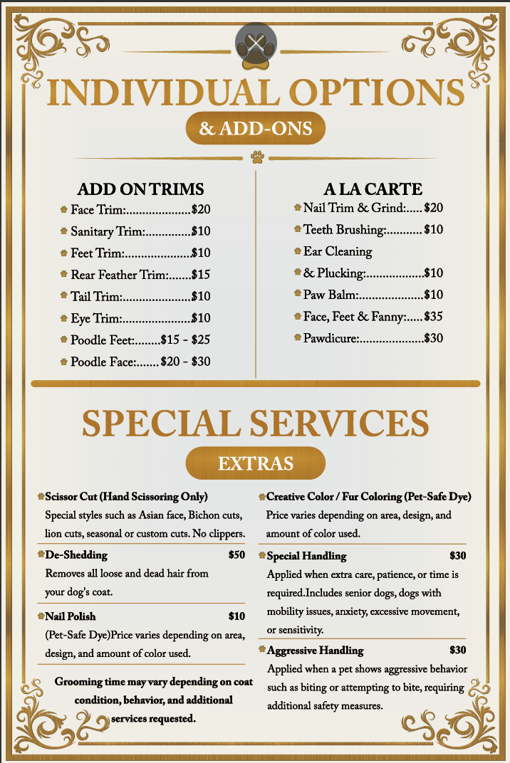 Medium Breeds Pricing List