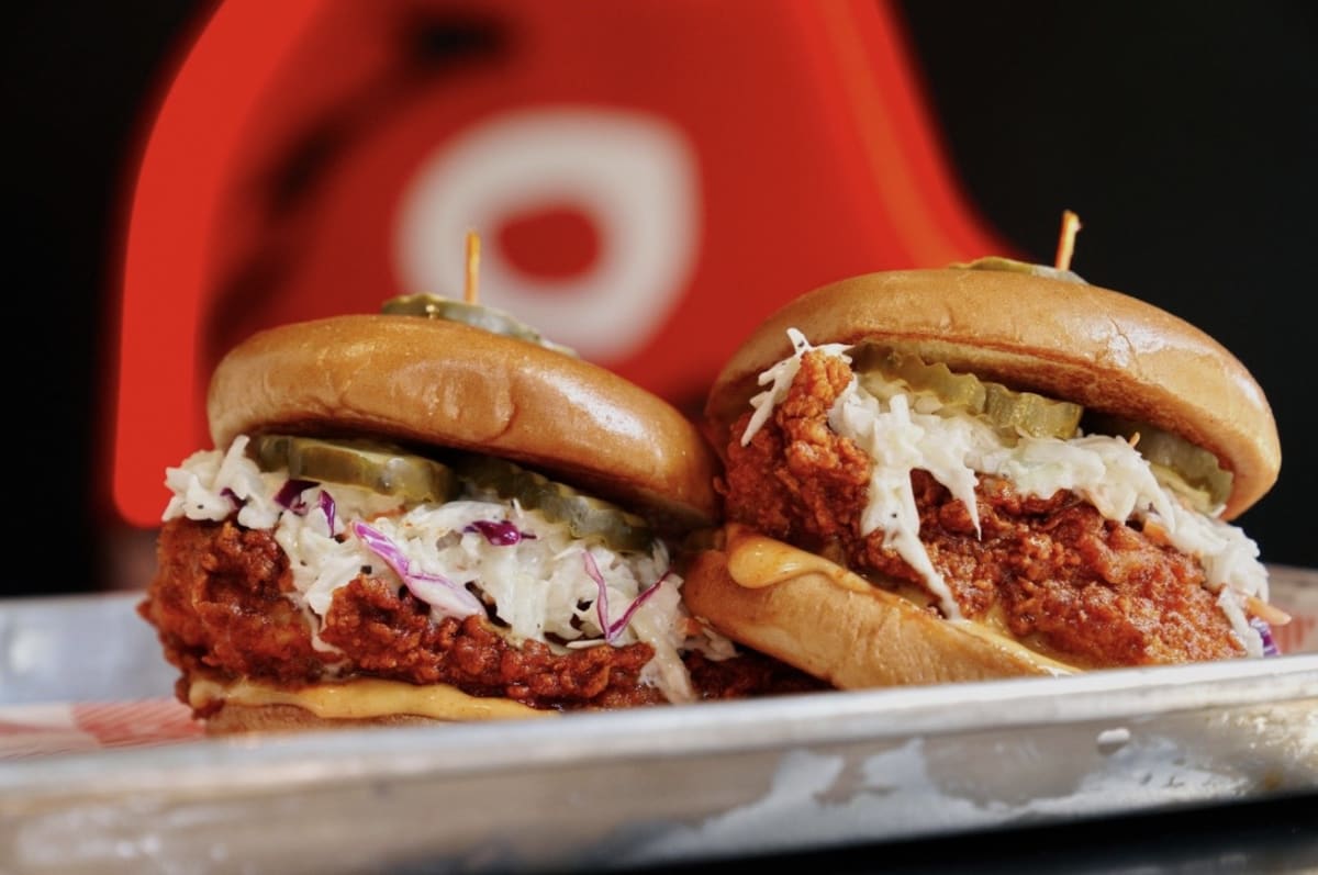 51st Avenue dining row in The Nations, Nashville — Frothy Monkey, 51st Deli, Jeni's, and Nicky's Coal Fired
