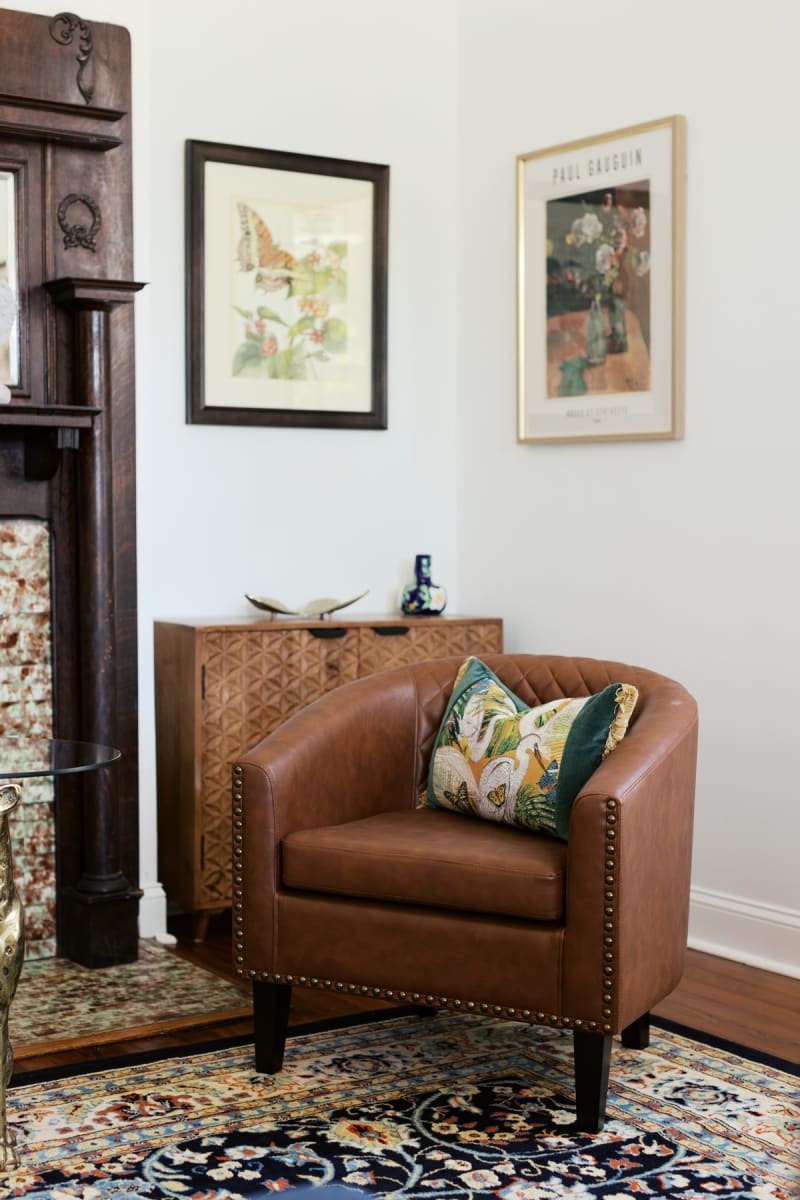 Parlor with restored 1890 mantel