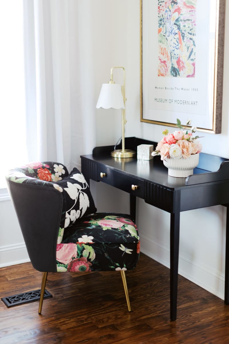 Floral vanity and writing desk