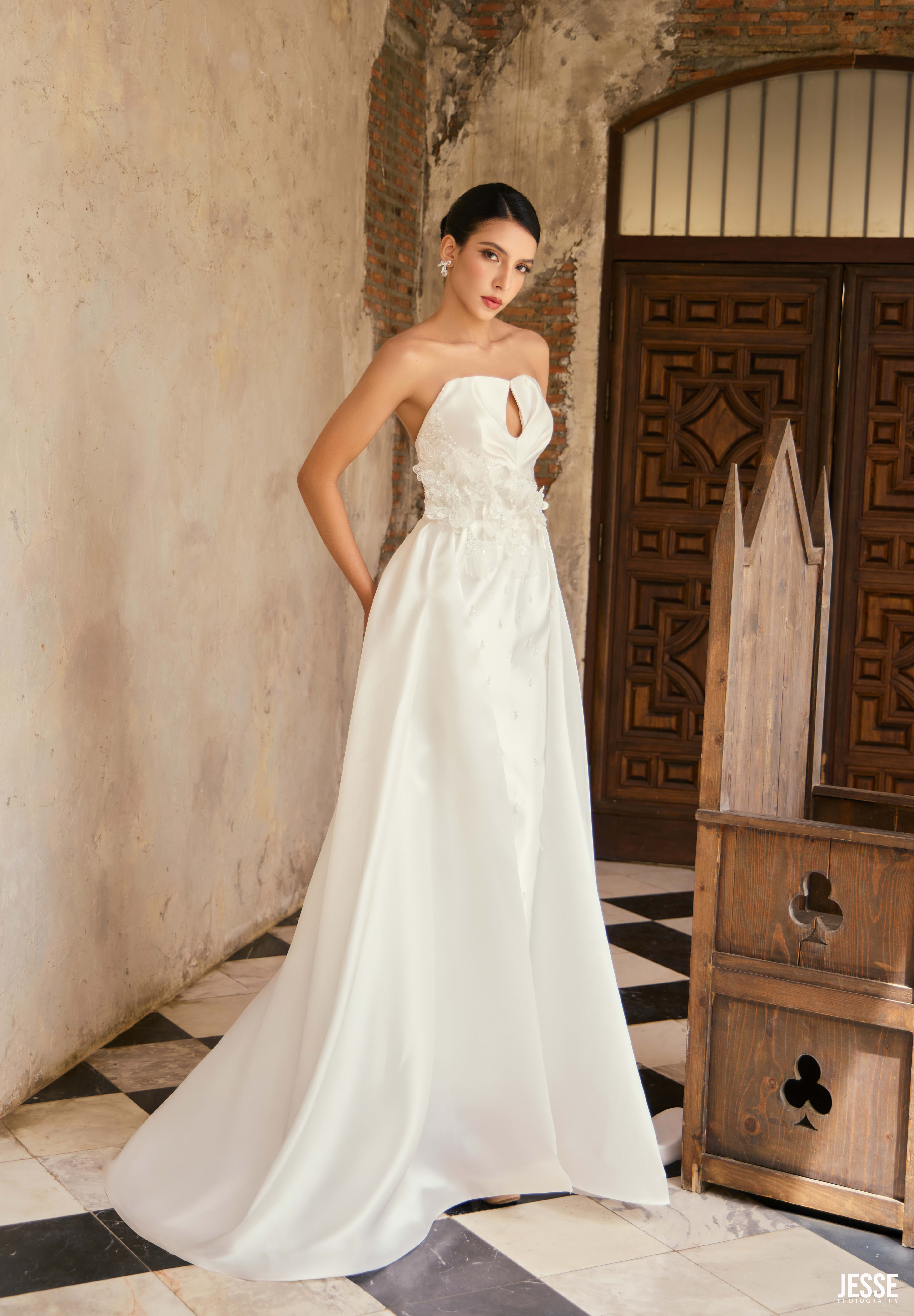Isabella - Regal ball gown with cathedral train and royal-inspired details