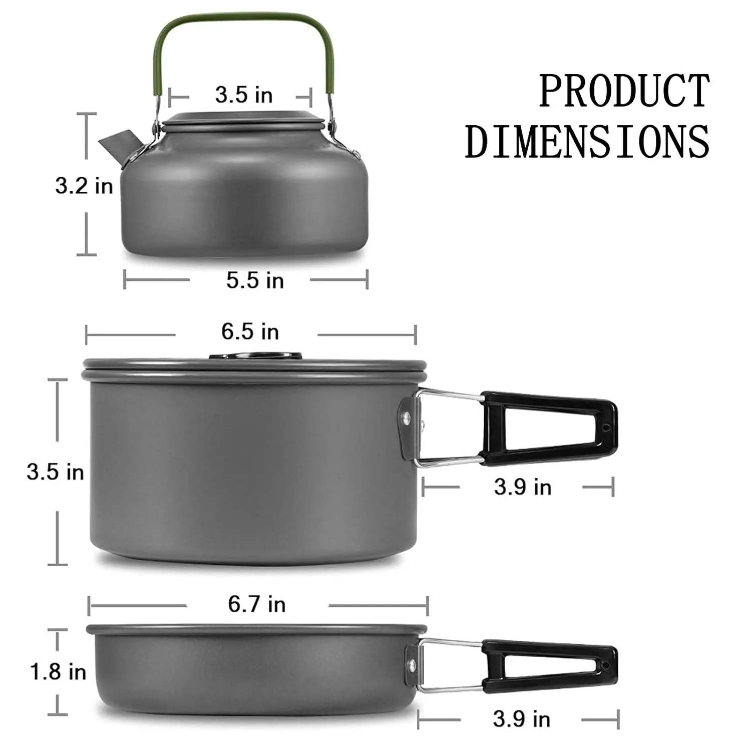 7 Pcs. Camping Cooking Set 2 person - Image 2