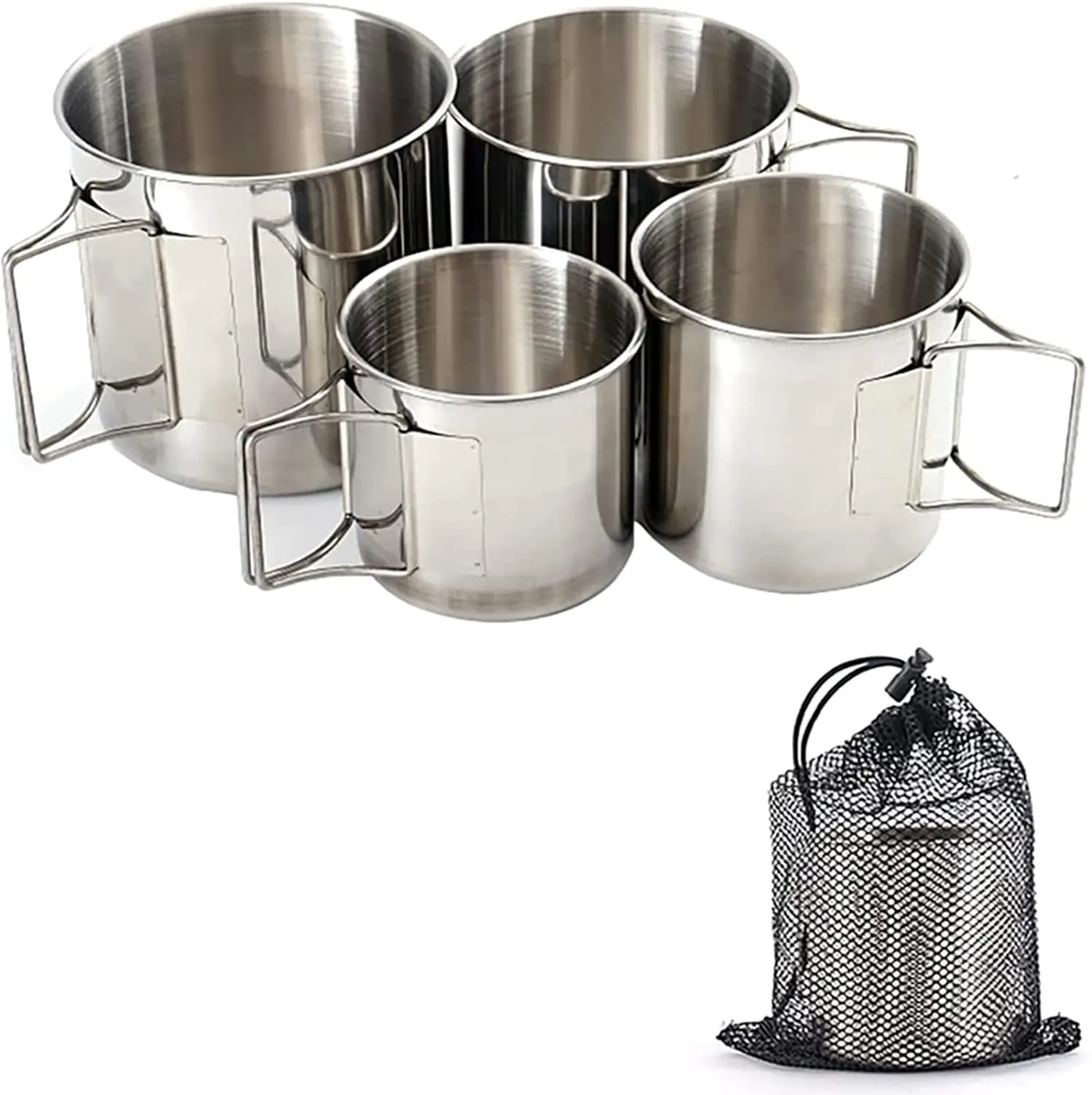Stainless Steel Camping Cup 4 pcs Set - Image 1
