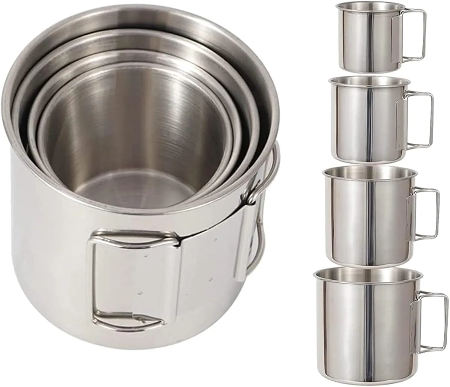 Stainless Steel Camping Cup 4 pcs Set - Image 2