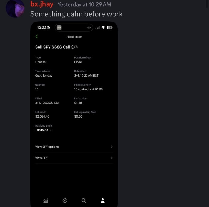TSA student testimonial receipt
