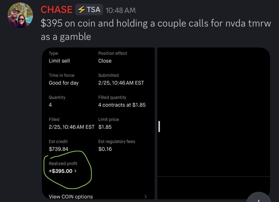 +$395 On COIN