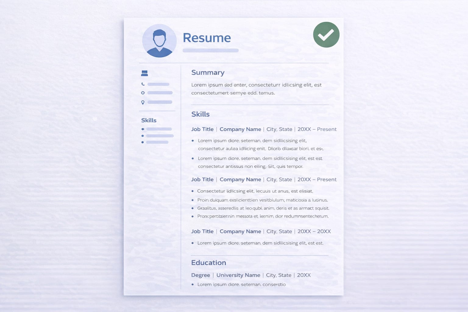 One page resume example showing clean tight single column layout with professional summary skills experience and education fitting exactly one page