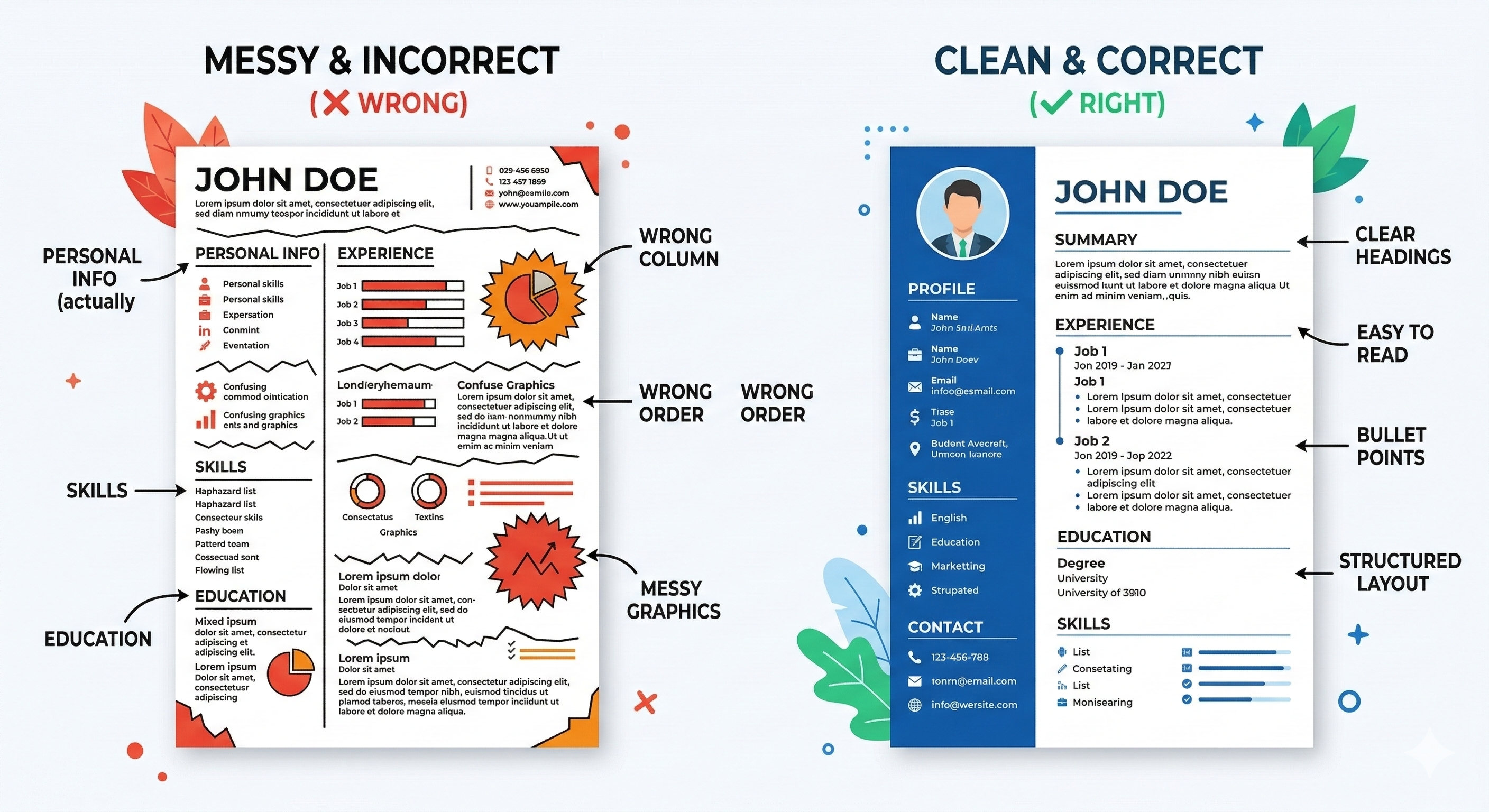 how to write clean and correct resume