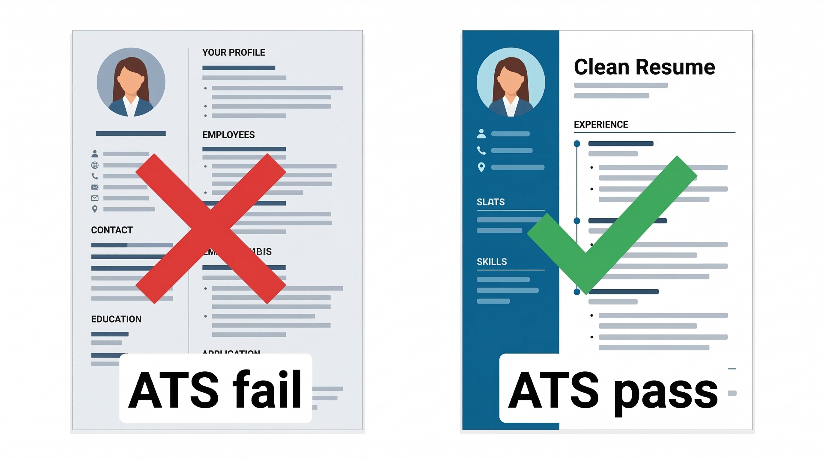 Two column resume failing ATS versus single column resume passing ATS for software engineers