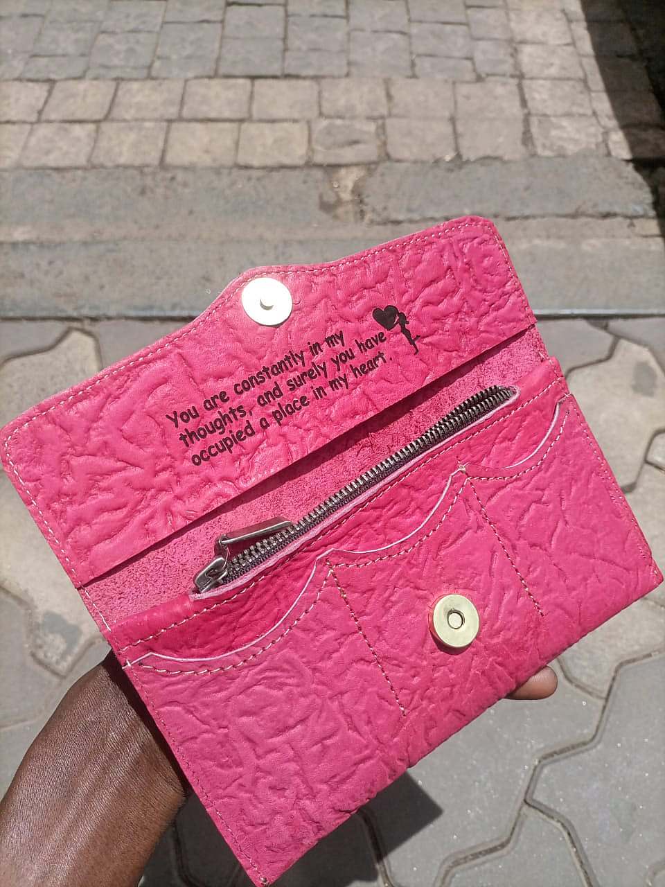 Personalized leather purse