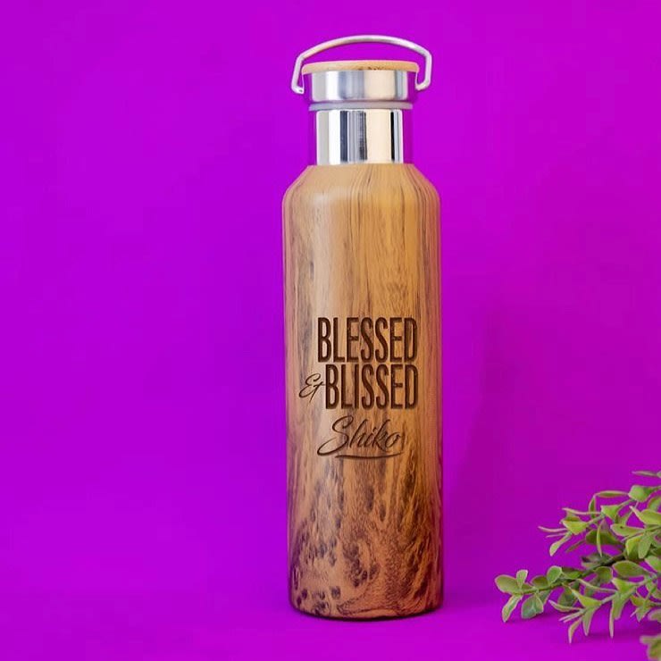 Customized wood-coated thermal bottle