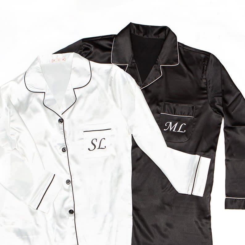 Matching Satin Pajamas for couples, Anniversary Gifts, Wedding Gifts, customized pjs - Image 2