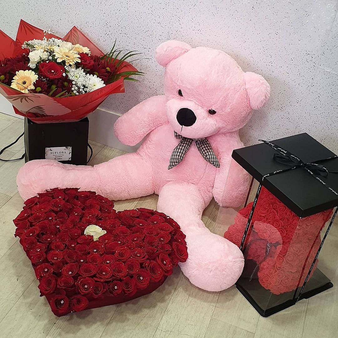 Teddy Bear And Flowers - Image 3