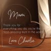 Acrylic heart, Gift for mum