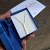 Engraved Bar Necklace (Gold)