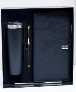 Notebook, thermal mug and pen