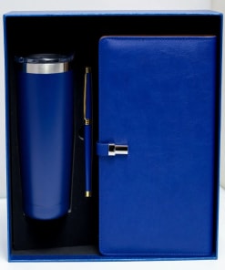 Notebook, thermal mug and pen