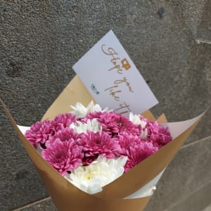 Bouquet Of Mums, purple and white flowers