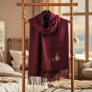 Personalized luxury scarf in Kenya with custom embroidered initials
